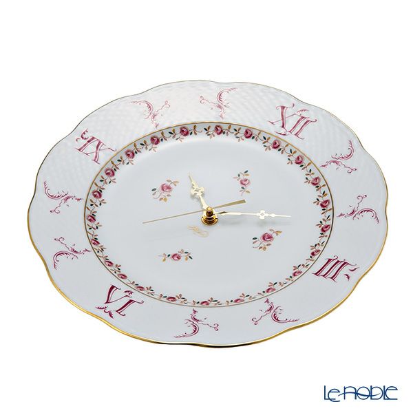 ヘレンド 薔薇の花飾り RGS 00527-0-47 ウォールクロック 28.5cm