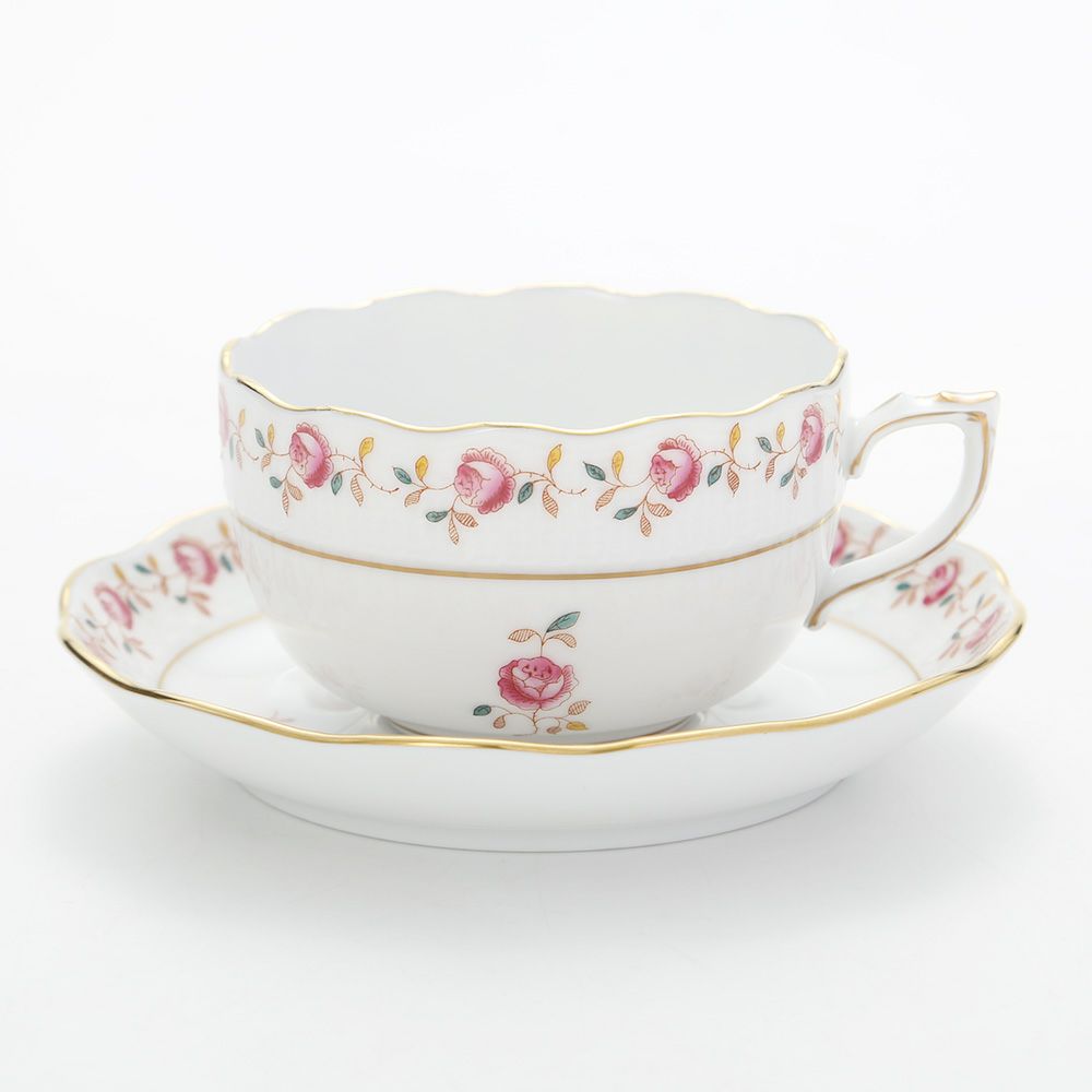 ヘレンド 薔薇の花飾り RGS 00724-0-00 ティーカップ＆ソーサー 200ml