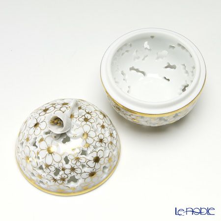 ヘレンド ファンタジー COR 06219-0-12 透かしボンボン入れ（つぼみ） ゴールド