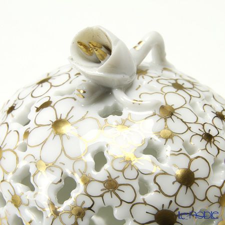 ヘレンド ファンタジー COR 06219-0-12 透かしボンボン入れ（つぼみ） ゴールド