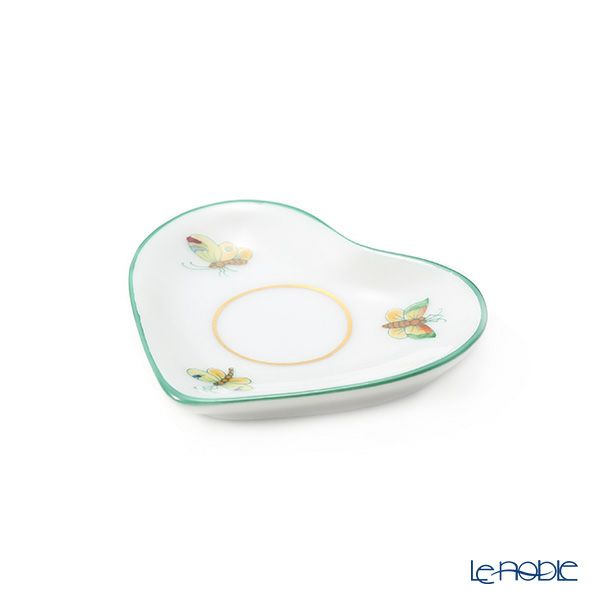 ヘレンド 蝶 PH-9 07675-0-00 ミニトレイ ハート型 グリーン