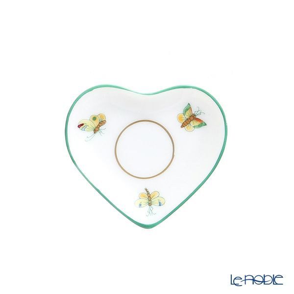 ヘレンド 蝶 PH-9 07675-0-00 ミニトレイ ハート型 グリーン