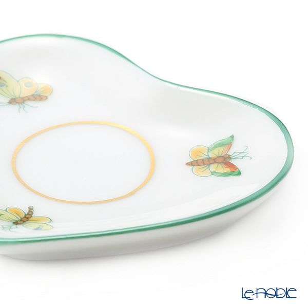 ヘレンド 蝶 PH-9 07675-0-00 ミニトレイ ハート型 グリーン