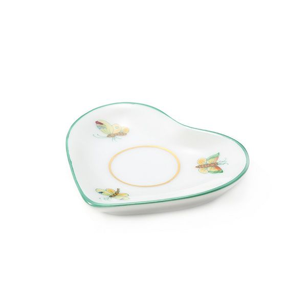 ヘレンド 蝶 PH-9 07675-0-00 ミニトレイ ハート型 グリーン
