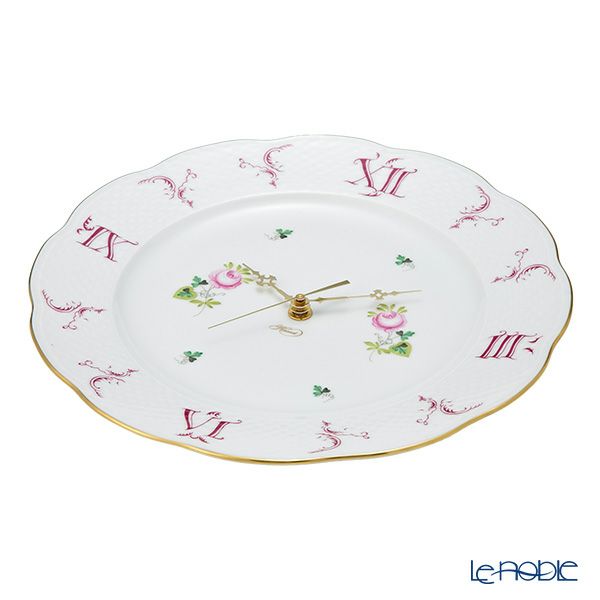 ヘレンド ウィーンのバラ シンプル VRHS 00527-0-47 ウォールクロック 28.5cm
