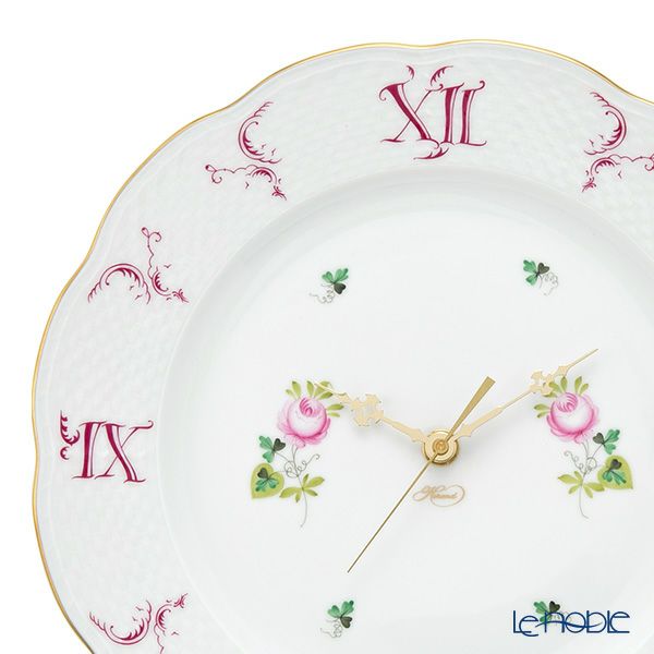 ヘレンド ウィーンのバラ シンプル VRHS 00527-0-47 ウォールクロック 28.5cm