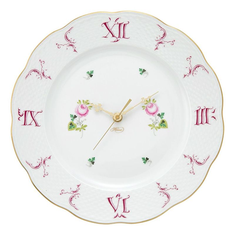 ヘレンド ウィーンのバラ シンプル VRHS 00527-0-47 ウォールクロック 28.5cm