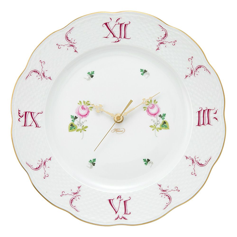 ヘレンド ウィーンのバラ シンプル VRHS 00527-0-47 ウォールクロック 28.5cm