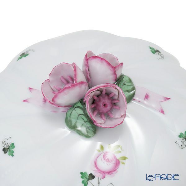 ヘレンド ウィーンのバラ シンプル ラウンドボックス（マロウ） 06026-0-29