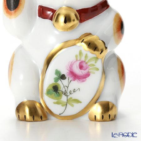 ヘレンド ウィーンのバラ シンプル 15679-0-00 招き猫 右手・左手 ペア（漆器台付）