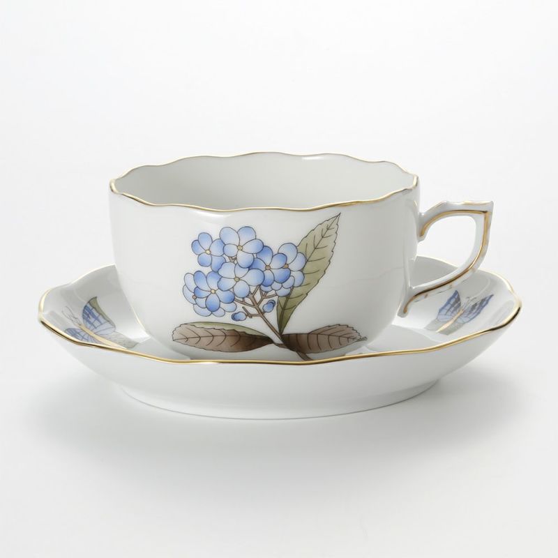 ヘレンド ヴィクトリア・グランデ VICTMC9 20724-0-00 ティーカップ＆ソーサー 200ml ブルー（アジサイ）