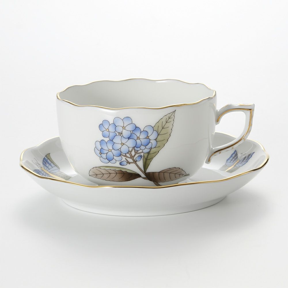 ヘレンド ヴィクトリア・グランデ VICTMC9 20724-0-00 ティーカップ＆ソーサー 200ml ブルー（アジサイ）