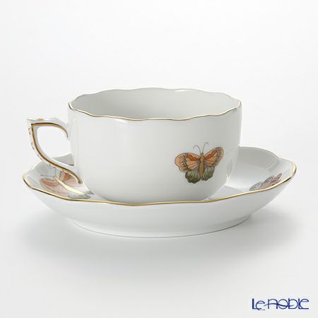 ヘレンド ヴィクトリア・グランデ VICTMC11 20724-0-00 ティーカップ＆ソーサー 200ml オレンジ（アップルフラワー-リンゴの花-）