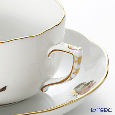 ヘレンド ヴィクトリア・グランデ VICTMC11 20724-0-00 ティーカップ＆ソーサー 200ml オレンジ（アップルフラワー-リンゴの花-）