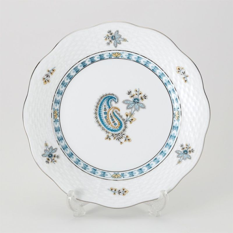 ヘレンド ペイズリー ターコイズ プラチナ BUTTQ-PT 00517-0-00 プレート 19cm