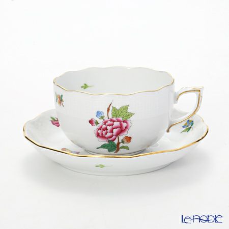 ヘレンド (HEREND) ヴィクトリア・花と蝶 LVF-1 0724-0-00 ティーカップ＆ソーサー 200ml
