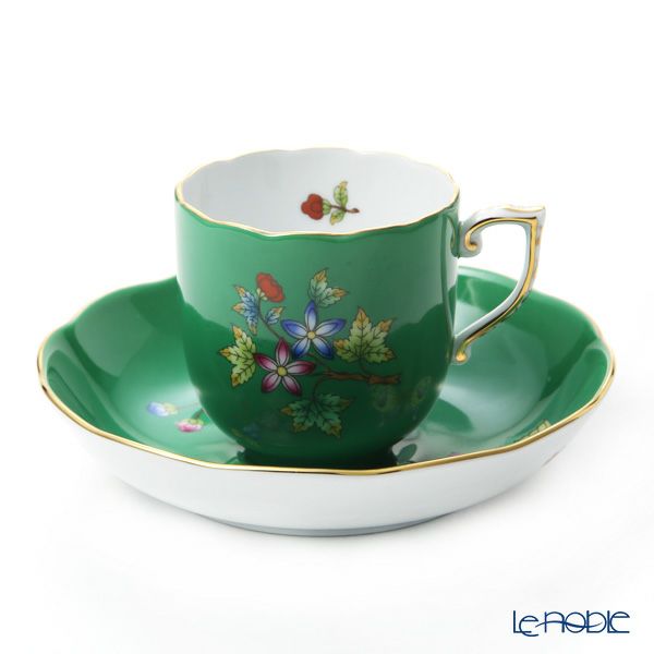 ヘレンド 緑のヴィクトリア VE-FV 20707-0-00 モカカップ＆ソーサー 150ml