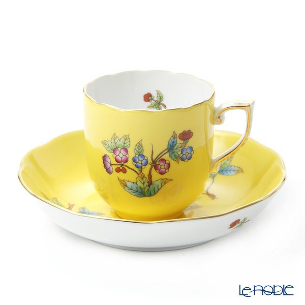 ヘレンド 黄のヴィクトリア VE-FJ 20707-0-00 モカカップ＆ソーサー 150ml