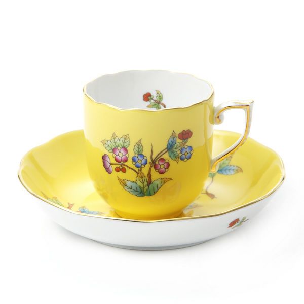 ヘレンド 黄のヴィクトリア VE-FJ 20707-0-00 モカカップ＆ソーサー 150ml