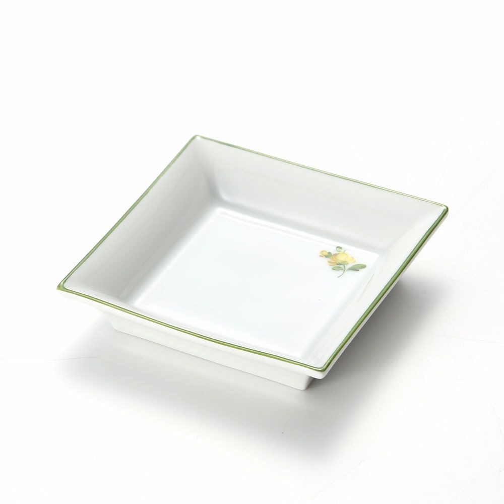 アウガルテン（AUGARTEN） プティットフルール（7096D） グリーン スクエアディッシュ 8×8cm（867）