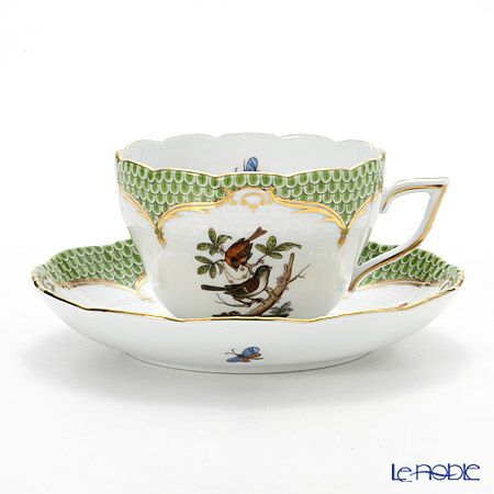 ヘレンド ロスチャイルドバード グリーンスケール ROEV-4 00730-0-00 ティーカップ＆ソーサー（兼用） 200ml