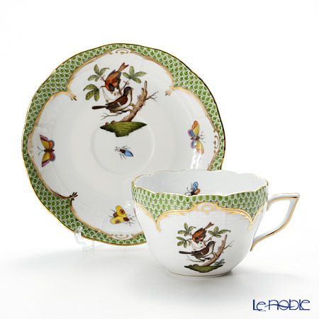 ヘレンド ロスチャイルドバード グリーンスケール ROEV-4 00730-0-00 ティーカップ＆ソーサー（兼用） 200ml