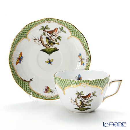 ヘレンド ロスチャイルドバード グリーンスケール ROEV-3 00730-0-00 ティーカップ＆ソーサー（兼用） 200ml