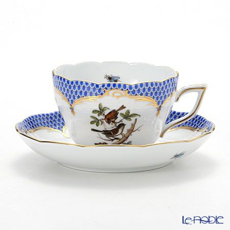 ヘレンド ロスチャイルドバード ブルースケール ROEB-4 00730-0-00 ティーカップ＆ソーサー（兼用） 200ml
