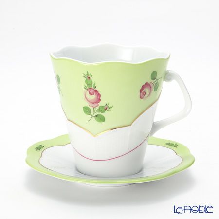 ヘレンド プティットローズ MX3 00903-0-00 ティーカップ＆ソーサー 330ml（グリーン）