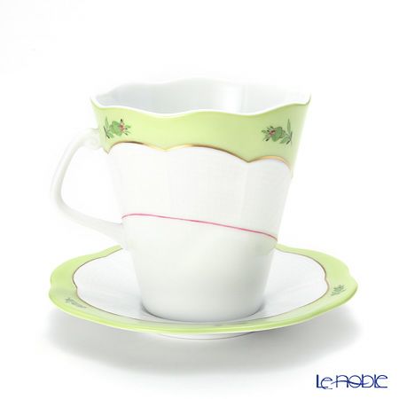ヘレンド プティットローズ MX3 00903-0-00 ティーカップ＆ソーサー 330ml（グリーン）