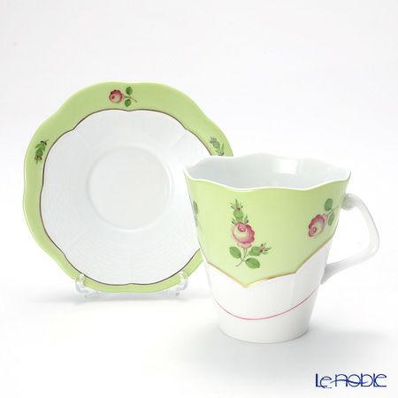 ヘレンド プティットローズ MX3 00903-0-00 ティーカップ＆ソーサー 330ml（グリーン）