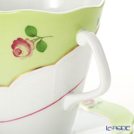 ヘレンド プティットローズ MX3 00903-0-00 ティーカップ＆ソーサー 330ml（グリーン）