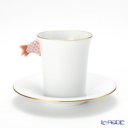 ヘレンド QH-NH3 04913-0-00 モカカップ＆ソーサー（フィッシュ、レッド）