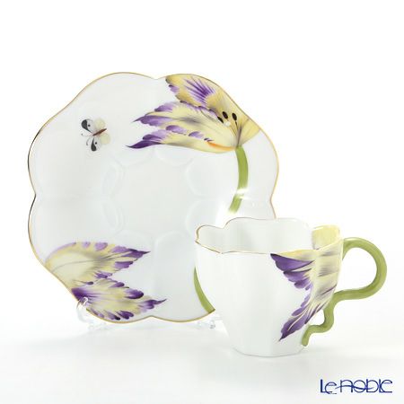 ヘレンド チューリップ TULIP-1 04746-0-00 ティーカップ＆ソーサー パープル
