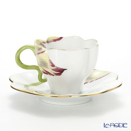 ヘレンド チューリップ TULIP-2 04746-0-00 ティーカップ＆ソーサー ワインレッド