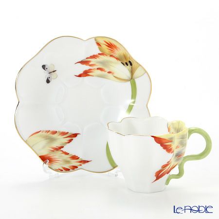 ヘレンド チューリップ TULIP-3 04746-0-00 ティーカップ＆ソーサー レッド