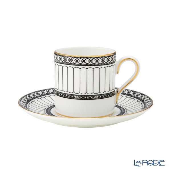 ウェッジウッド（Wedgwood） コロネードブラック コーヒーカップ＆ソーサー ボンド 100ml