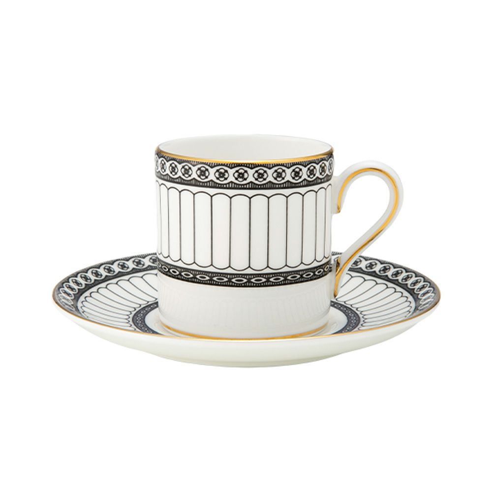 ウェッジウッド（Wedgwood） コロネードブラック コーヒーカップ＆ソーサー ボンド 100ml