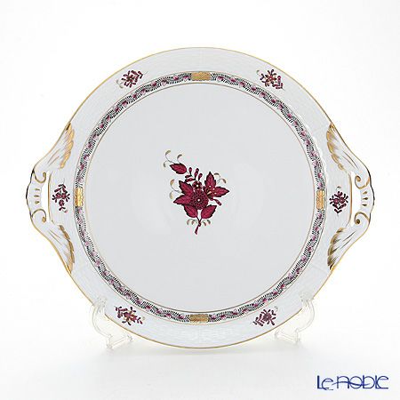 ヘレンド アポニーロイヤルダークピンク AP3-X1 00315-0-00 ケーキプラター 28.5cm