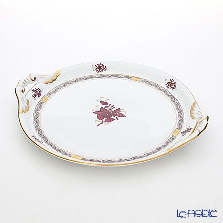ヘレンド アポニーロイヤルダークピンク AP3-X1 00315-0-00 ケーキプラター 28.5cm