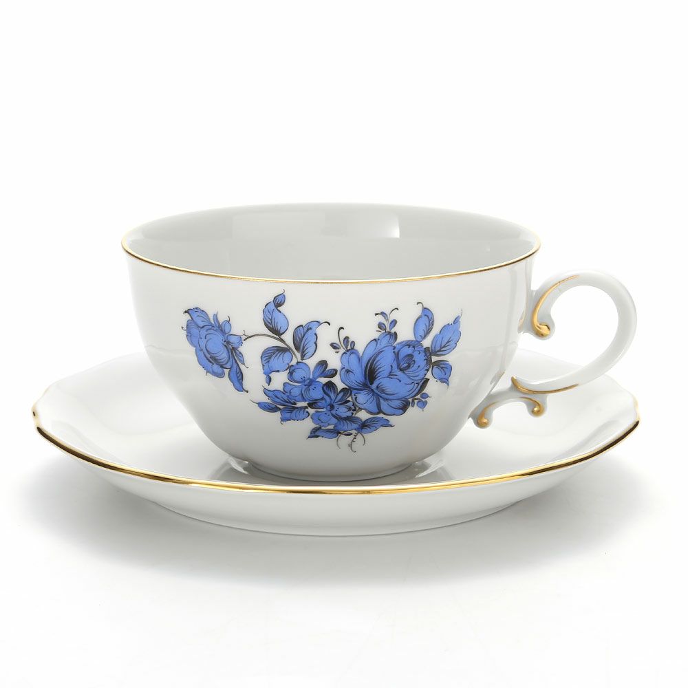 アウガルテン（AUGARTEN） マリアテレジア ブルー（50981） バラ ティーカップ＆ソーサー 250ml（062）