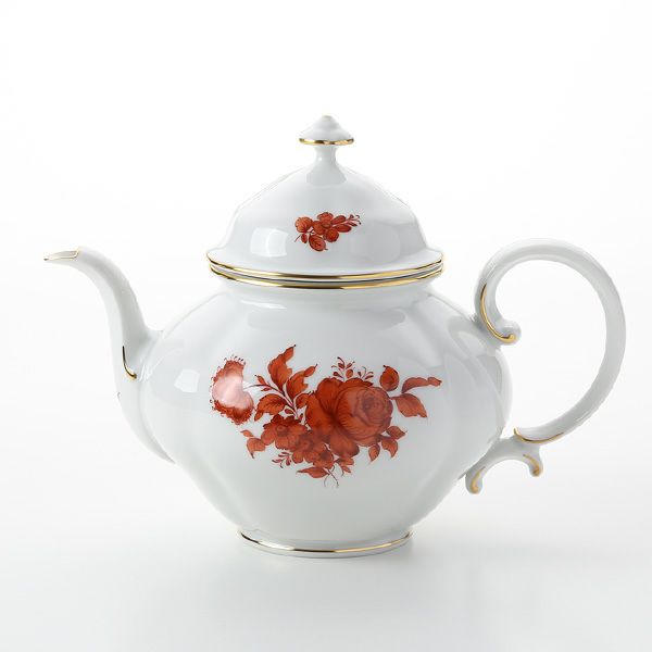 アウガルテン（AUGARTEN） マリアテレジア オレンジ（50982） バラ ティーポット1.2L （062モーツアルトシェイプ）