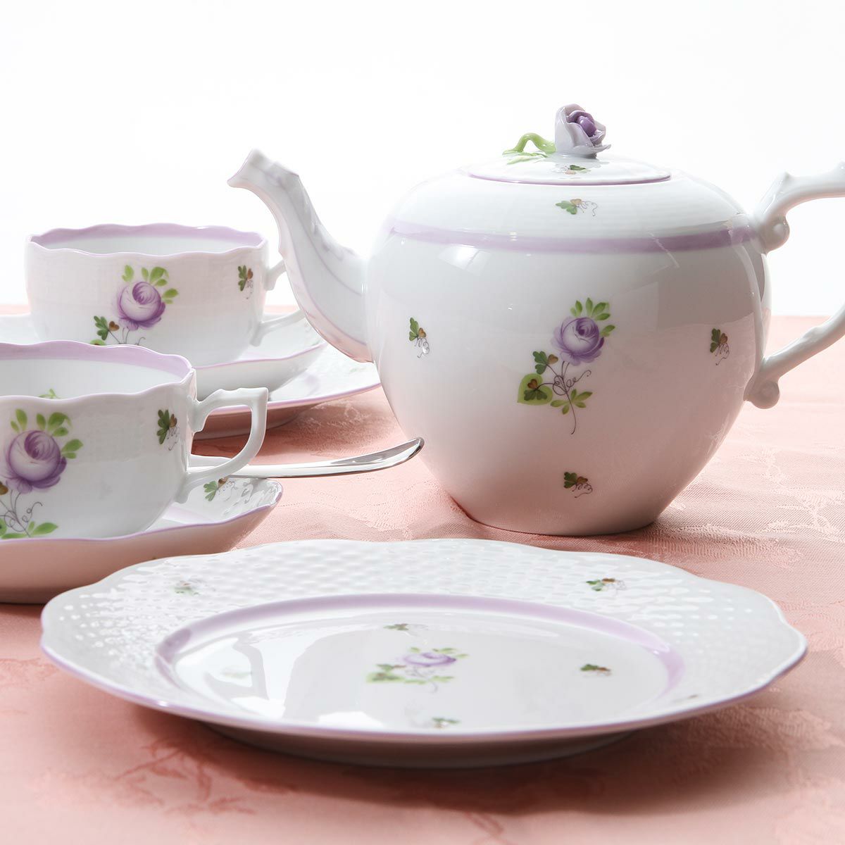 ヘレンド ウィーンのバラ ライラック 00606-0-09 ティーポット ローズ 800ml