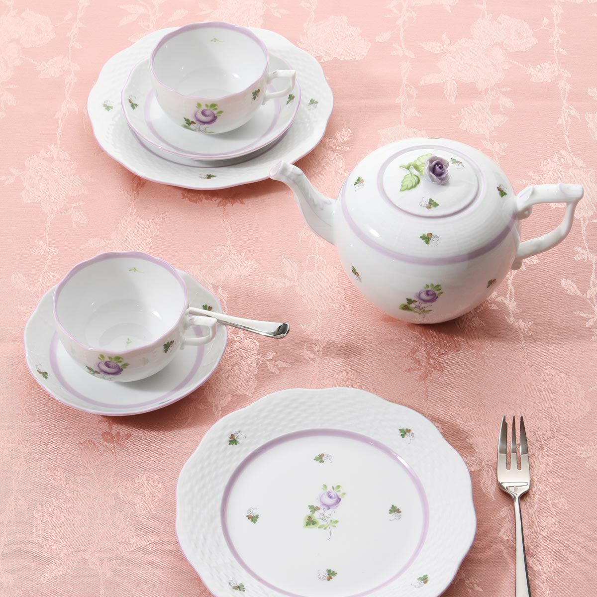 ヘレンド ウィーンのバラ ライラック 00606-0-09 ティーポット ローズ 800ml