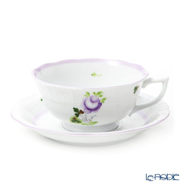 ヘレンド ウィーンのバラ ライラック ティーカップ＆ソーサー（ロウ）VRHL 00734-0-00