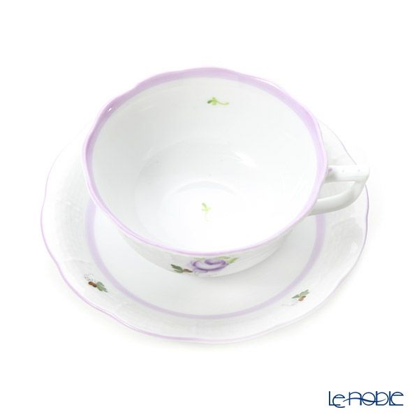 ヘレンド ウィーンのバラ ライラック ティーカップ＆ソーサー（ロウ）VRHL 00734-0-00