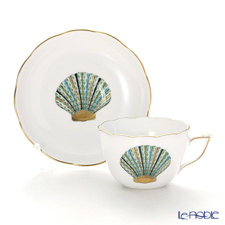 ヘレンド マリンライフ MEVHS2 20730-0-00 ティーカップ＆ソーサー（兼用） 200ml シェル／グリーン