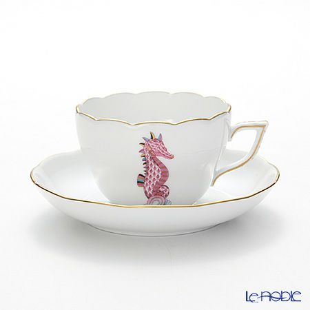 ヘレンド マリンライフ MEVHS4 20730-0-00 ティーカップ＆ソーサー（兼用） 200ml シーホース／ピンク