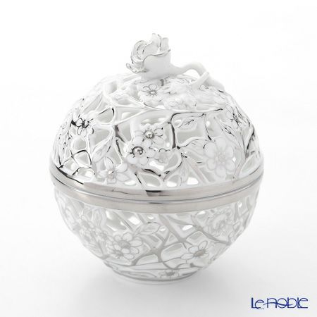 ヘレンド ファンタジー CPT 06214-0-09 透かしボンボン プラチナ（ローズ）