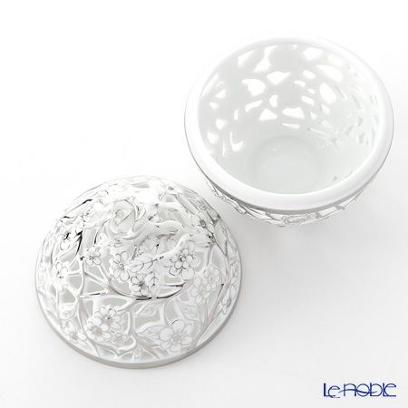 ヘレンド ファンタジー CPT 06214-0-09 透かしボンボン プラチナ（ローズ）